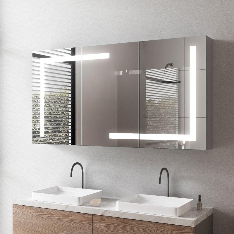 LED Badspiegelschrank aus Aluminium - Rhein LED Badspiegelschrank aus Aluminium - Rhein