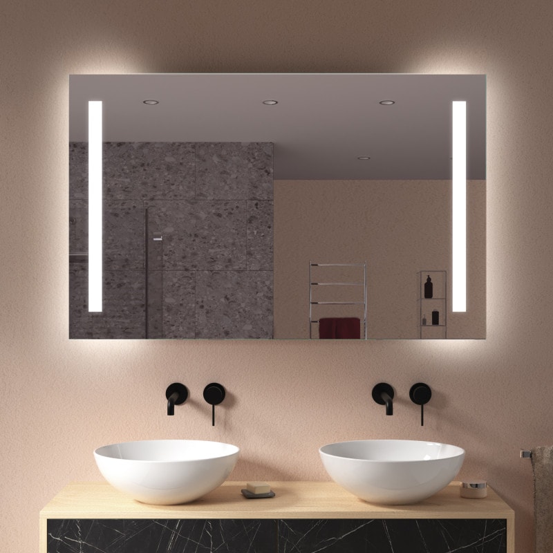 LED Lichtspiegel Badspiegel 2805 mit Spiegelheizung & Warm