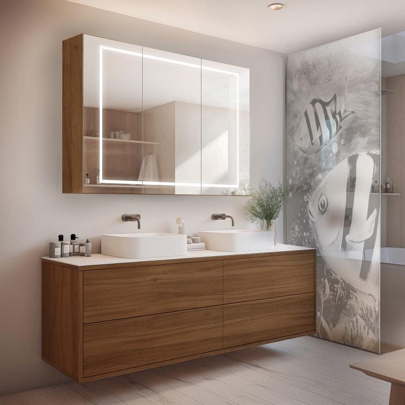 Design Spiegelschrank mit LED Licht CHICAGO Design Spiegelschrank mit LED Licht CHICAGO