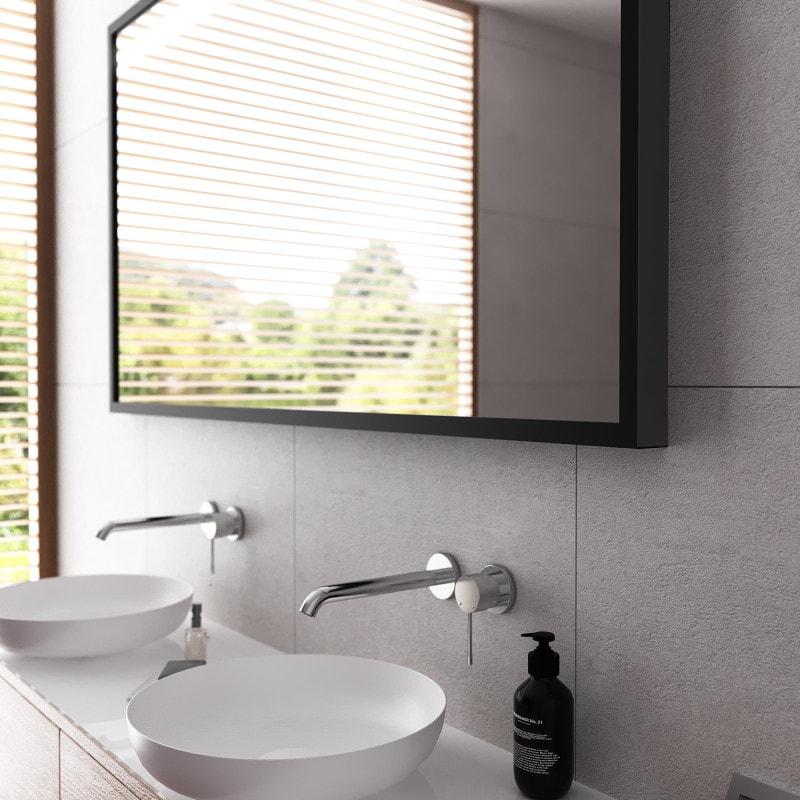 Lindau - Rahmenspiegel silber/schwarz