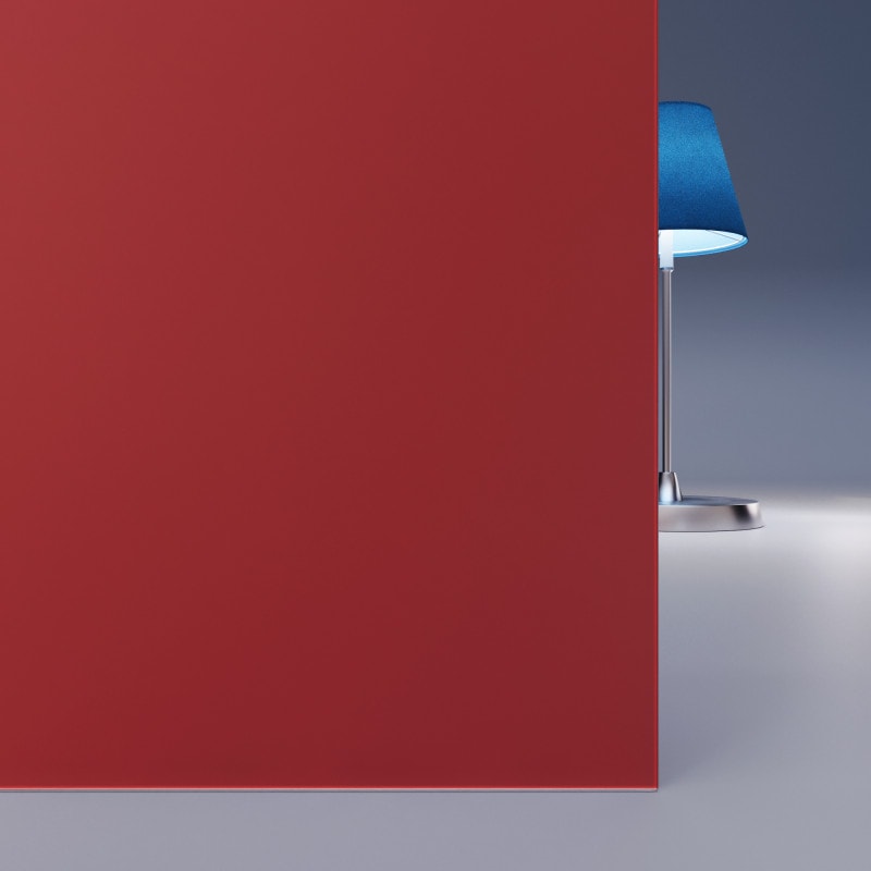 Rot lackiertes ESG Glas SATINATO 4mm
