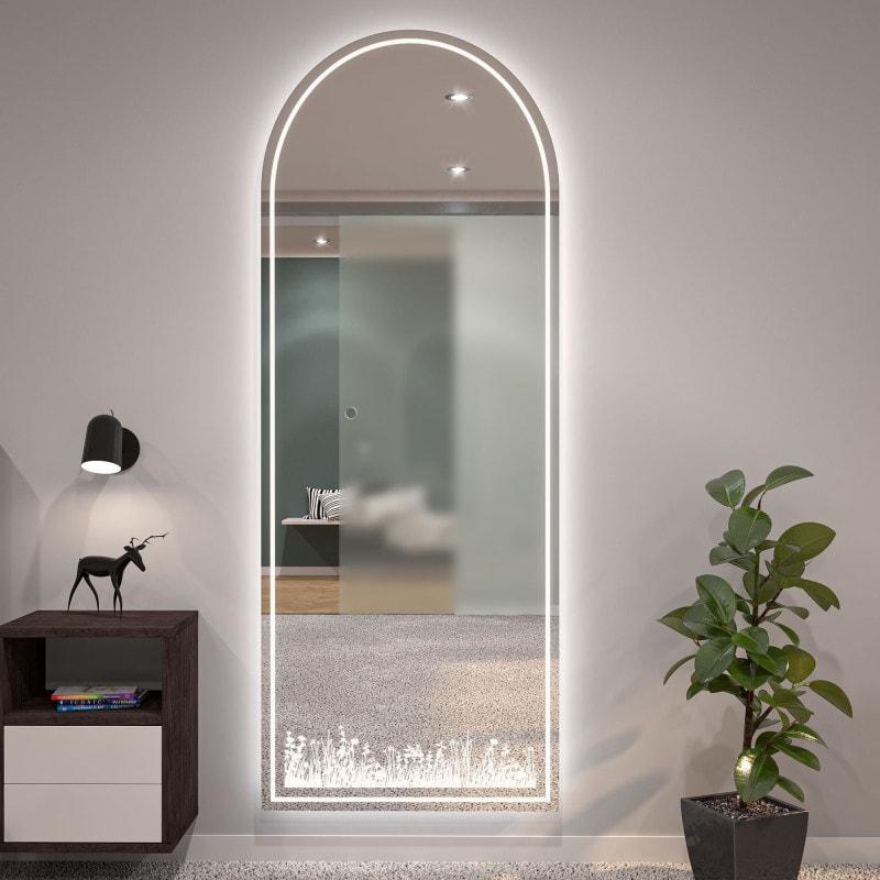 Spiegel mit LED Motiv Blumenwiese 1
