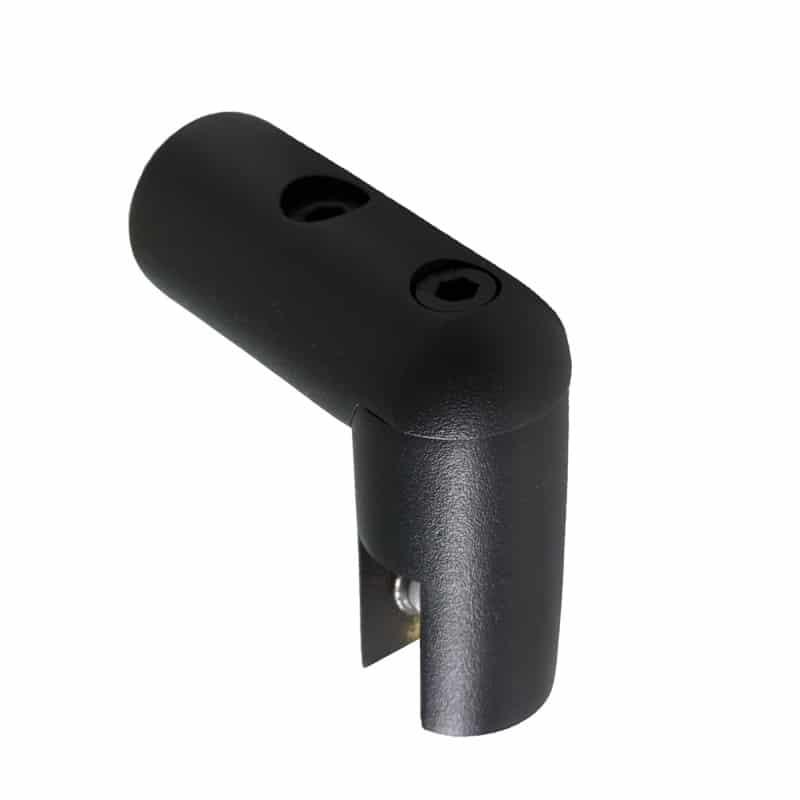 Glasanschluss Rund Schwarz drehbar für Ø12 mm Stabistange und bis 10 mm Glasstärke geeignet