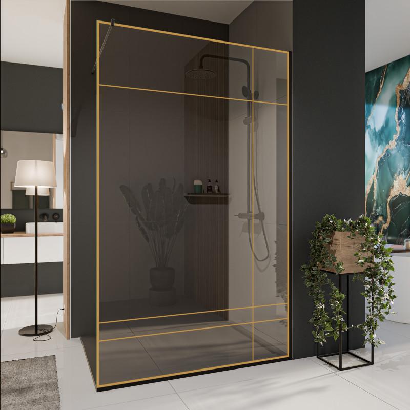 Glastrennwand Dusche mit Farbdruck FRAME LINE