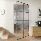 Glas-Pendeltür Industrielook schwarz FRAME 2 Glas-Pendeltür Industrielook schwarz FRAME 2