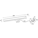 Spiegelleuchte LED VERONICA 2 S4, 30 cm, 8W, Chrom, IP44 von Ebir