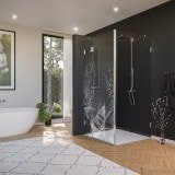 Glas Duschkabine Tür seitlich mit Motiv BOOT IM SCHILF 210 Glas Duschkabine Tür seitlich mit Motiv BOOT IM SCHILF 210