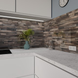 Küchenrückwand ESG Glas 6mm mit keramischen Farbdruck HARTWOOD