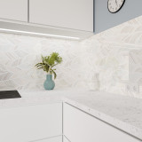 Küchenrückwand ESG Glas 6mm mit keramischen Farbdruck LEAVES 1