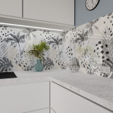 Küchenrückwand ESG Glas 6mm mit keramischen Farbdruck PALMEN 1