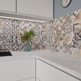 Küchenrückwand ESG Glas 6mm mit keramischen Farbdruck VINTAGE TILE 2 Küchenrückwand ESG Glas 6mm mit keramischen Farbdruck VINTAGE TILE 2
