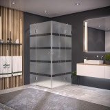 Glas Duschkabine mit Streifen Eckeinstieg AREA 3/209 Glas Duschkabine mit Streifen Eckeinstieg AREA 3/209