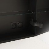 Beleuchteter Bad-Spiegelschrank aus Alu - Lippe/Schwarz Beleuchteter Bad-Spiegelschrank aus Alu - Lippe/Schwarz