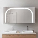 Schwarzer Alu Spiegelschrank mit LED - Unstrut/Schwarz Schwarzer Alu Spiegelschrank mit LED - Unstrut/Schwarz