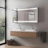 LED Spiegelschrank aus Aluminium - Donau LED Spiegelschrank aus Aluminium - Donau