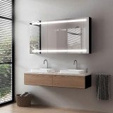 LED Spiegelschrank aus Aluminium - Donau/Schwarz LED Spiegelschrank aus Aluminium - Donau/Schwarz