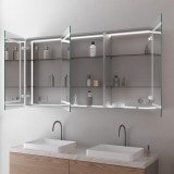 Badschrank aus Aluminium mit Spiegel und LED - Havel Badschrank aus Aluminium mit Spiegel und LED - Havel