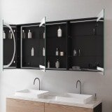 Schwarzer Aluminium Bad Spiegelschrank mit LED - Saale/Schwarz Schwarzer Aluminium Bad Spiegelschrank mit LED - Saale/Schwarz