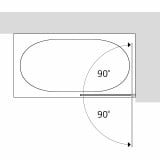 Badewannen Duschwand aus Glas mit Drehtür - Galana Pro (rechts) Badewannen Duschwand aus Glas mit Drehtür - Galana Pro (rechts)