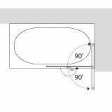 Badewannenaufsatz mit Drehfalttür Glas nach Maß - Perla (rechts) Badewannenaufsatz mit Drehfalttür Glas nach Maß - Perla (rechts)