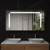 LED Badspiegelschrank aus Aluminium - Oker/Weiß LED Badspiegelschrank aus Aluminium - Oker/Weiß