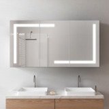 LED Badspiegelschrank aus Aluminium - Rhein LED Badspiegelschrank aus Aluminium - Rhein