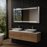 Alu Badspiegelschrank mit Beleuchtung - Eger/Weiß Alu Badspiegelschrank mit Beleuchtung - Eger/Weiß