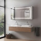 Alu Badspiegelschrank mit Beleuchtung - Neckar Alu Badspiegelschrank mit Beleuchtung - Neckar