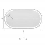 LED Spiegel abgerundet Teillack F602L4KTL Black LED Spiegel abgerundet Teillack F602L4KTL Black