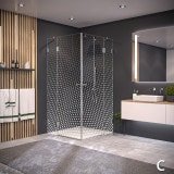 Glas Duschkabine Eckeinstieg mit Dekor DOT 1/209
