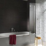 Badewannenaufsatz mit Drehfalttür Glas nach Maß - Perla (rechts) Badewannenaufsatz mit Drehfalttür Glas nach Maß - Perla (rechts)