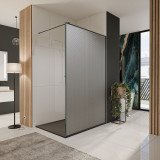 Glastrennwand Dusche Satinatoglas mit schwarzem Print FRAME SQUARES 5 Glastrennwand Dusche Satinatoglas mit schwarzem Print FRAME SQUARES 5