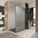 Glastrennwand Dusche Satinatoglas mit schwarzem Print FRAME VORTEX Glastrennwand Dusche Satinatoglas mit schwarzem Print FRAME VORTEX