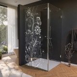 Glas Duschkabine Tür seitlich mit Motiv BLUMEN 1/210