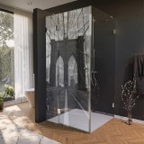 Glas Duschkabine Tür seitlich mit Motiv BROOKLYN BRIDGE 210
