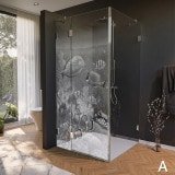Glas Duschkabine Tür seitlich mit Motiv FISCHE 3/210