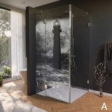 Glas Duschkabine Tür seitlich mit Motiv LEUCHTTURM 2/210