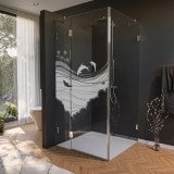 Glas Duschkabine Tür seitlich mit Motiv MEER 2/210
