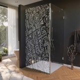 Glas Duschkabine Tür seitlich mit Motiv SPA 1/210 Glas Duschkabine Tür seitlich mit Motiv SPA 1/210