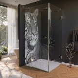 Glas Duschkabine Tür seitlich mit Motiv TIGER 210 Glas Duschkabine Tür seitlich mit Motiv TIGER 210