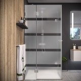 Glas Duschkabine mit Streifen Eckeinstieg AREA 3/209 Glas Duschkabine mit Streifen Eckeinstieg AREA 3/209