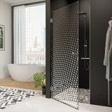 Echtglas Duschtür auf Maß mit Dekor DOT 1/101 Echtglas Duschtür auf Maß mit Dekor DOT 1/101