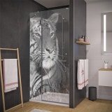 Glas Duschtür auf Maß mit Motiv TIGER 104 Glas Duschtür auf Maß mit Motiv TIGER 104