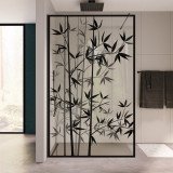 Glas Duschwand auf Maß mit Druck BAMBOO 4 Glas Duschwand auf Maß mit Druck BAMBOO 4