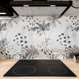 Küchenrückwand ESG Glas 6mm mit keramischen Farbdruck PALMEN 1