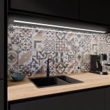 Küchenrückwand ESG Glas 6mm mit keramischen Farbdruck VINTAGE TILE 2 Küchenrückwand ESG Glas 6mm mit keramischen Farbdruck VINTAGE TILE 2