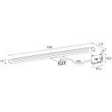 Schwarze Spiegelschrank Leuchte Ebir PANDORA S4, 45,8 cm, 10W