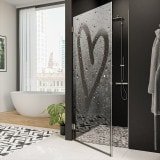 Duschkabinentür Echtglas mit Motiv HERZ 101