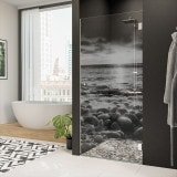 Dusche Nischentür Echtglas mit Motiv MEER 1/101 Dusche Nischentür Echtglas mit Motiv MEER 1/101