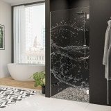 Dusche Nischentür Echtglas mit Motiv WASSER 4/101